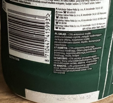 Cif Max Power Spring Fresh Mleczko z Wybielaczem 1001g Środek Czystości