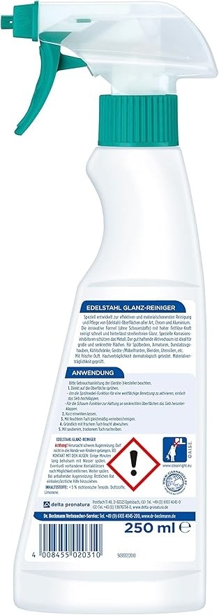 Dr Beckmann Spray do stali nierdzewnej 250ml czyszczenie i ochrona