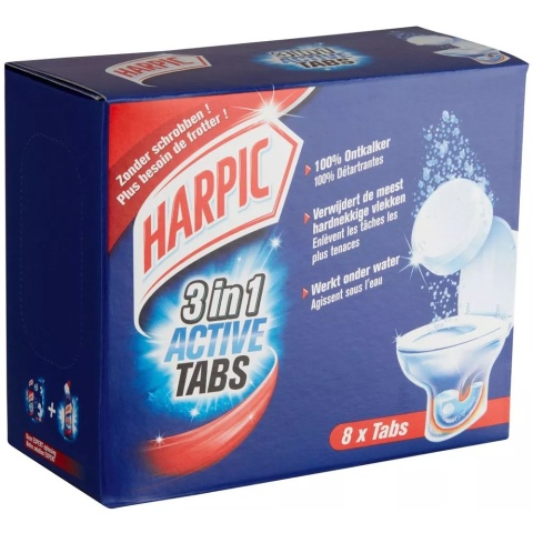 Harpic Tabletki do WC 8szt Usuwanie Kamienia i Odświeżanie Toalety