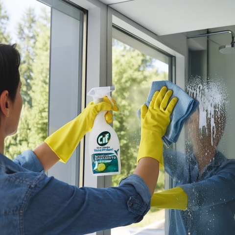 Cif Spray do Mycia Szyb i Luster bez smug 650ml Vetri Brilanti Arancia