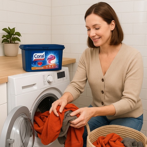 Coral 3in1 Kapsułki do prania kolorów 18 prań skuteczne czyszczenie