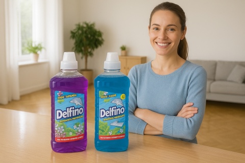 Delfino Płyn do Mycia Podłóg Lawenda 1L Koncentrat Wydajny i Skuteczny