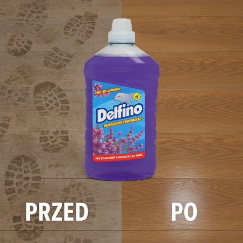 Delfino Płyn do Mycia Podłóg Lawenda 1L Koncentrat Wydajny i Skuteczny