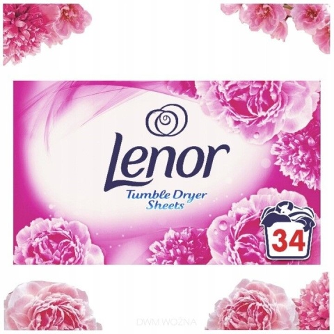 Lenor chusteczki zapachowe do prania szaf szuflad 34szt różowe świeże mocne