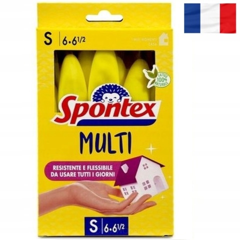Spontex Multi Rękawiczki do Sprzątania Lateksowe Rozmiar S Wytrzymałe