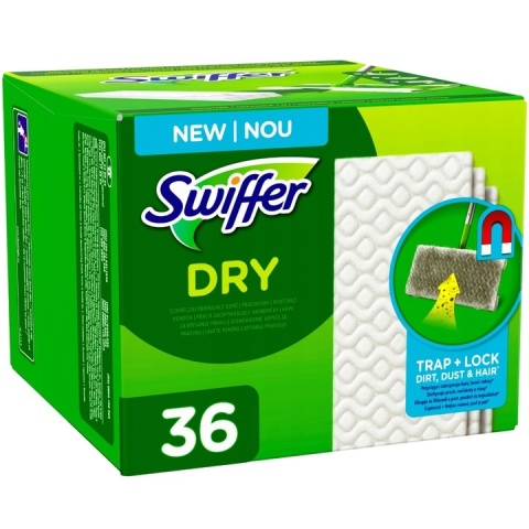 Swiffer Dry Wkłady do Mopa Antystatyczne 36 szt Ściereczki na Kurz i Brud