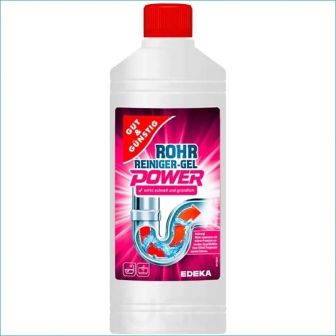 Udrażniacz do rur żel Gut&Günstig 1L - skuteczny środek na zatory, odpływy