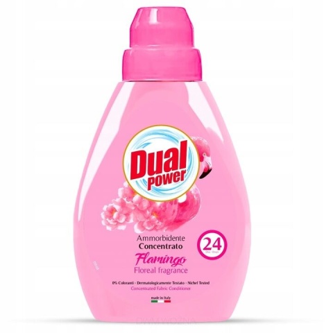 DUAL POWER Koncentrat do Płukania Tkanin 600ml Plamingo Miękkość i Świeżość