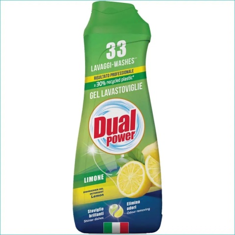 DUAL POWER Żel do Zmywarki Lemon 660ml Skuteczne Mycie Naczyń