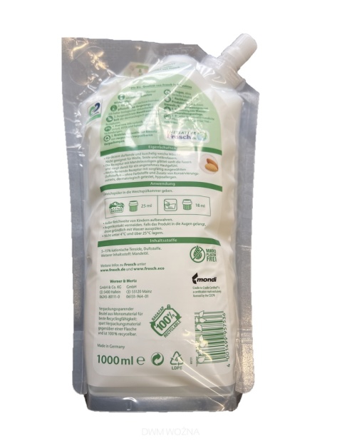 Frosch Płyn do Płukania Tkanin Mandelmilch 1L 40 Prań Ekologiczny