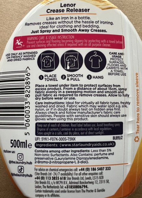 Lenor Summer Breeze żelazko w sprayu 500ml ułatwia prasowanie świeżość