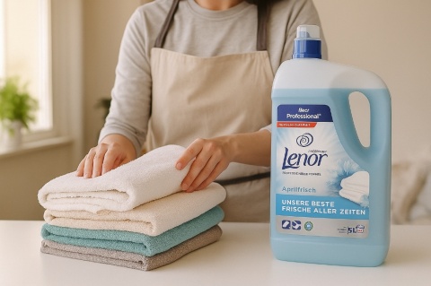 Lenor koncentrat płyn do płukania 5L, 200 prań zapach Aprilfrisch niebieski