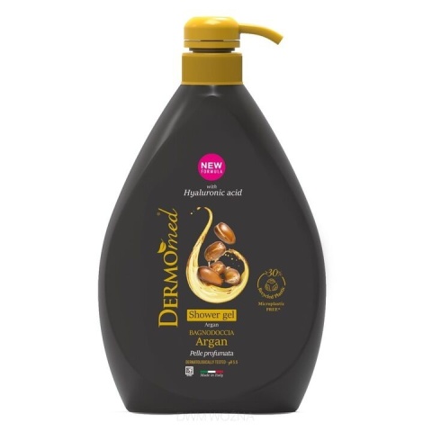 DERMOMED Żel pod prysznic i płyn do kąpieli Argan 1000ml z pompką nawilżający
