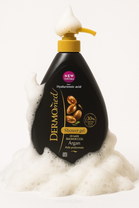 DERMOMED Żel pod prysznic i płyn do kąpieli Argan 1000ml z pompką nawilżający