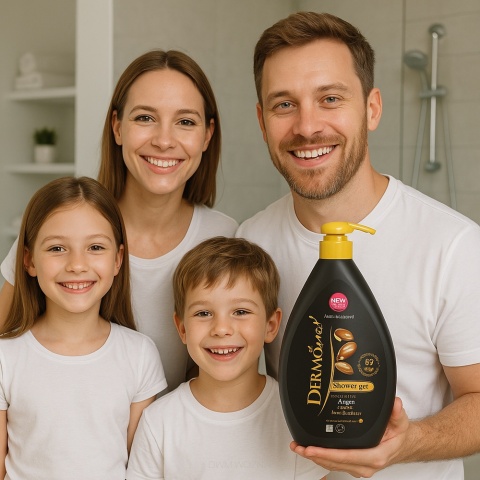 DERMOMED Żel pod prysznic i płyn do kąpieli Argan 1000ml z pompką nawilżający