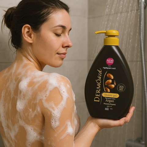 DERMOMED Żel pod prysznic i płyn do kąpieli Argan 1000ml z pompką nawilżający