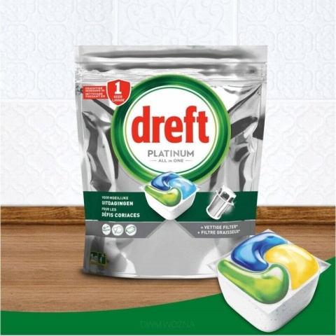 Dreft Platinum Original 39 szt. Kapsułki do Zmywarki Skuteczne Tabletki