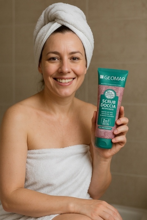 Geomar Jedwabny Peeling Pod Prysznic 250ml Pielęgnacja i Wygładzanie Skóry