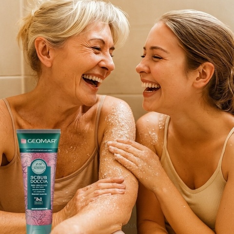 Geomar Jedwabny Peeling Pod Prysznic 250ml Pielęgnacja i Wygładzanie Skóry