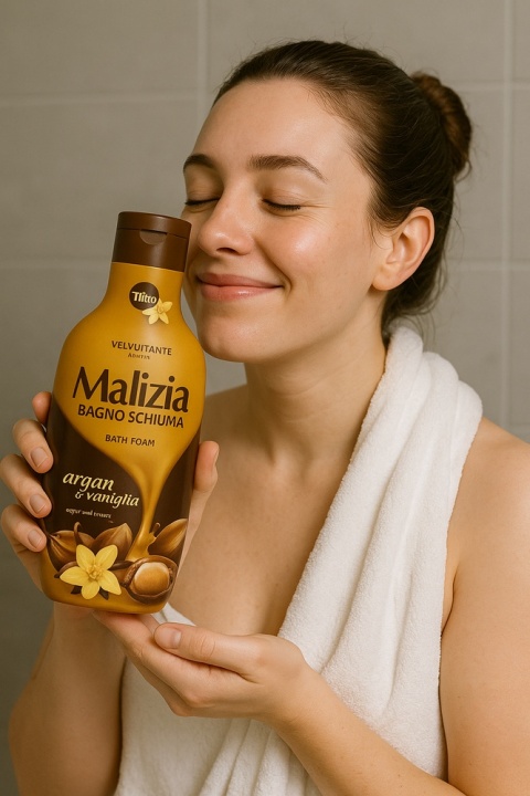 Malizia Argan e Vanilia żel pod prysznic i płyn do kąpieli 1000ml z Włoch