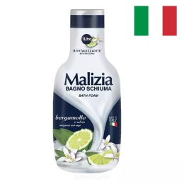 Malizia Bath Foam Bergamot 1000ml Żel pod Prysznic i Płyn do Kąpieli z Włoch