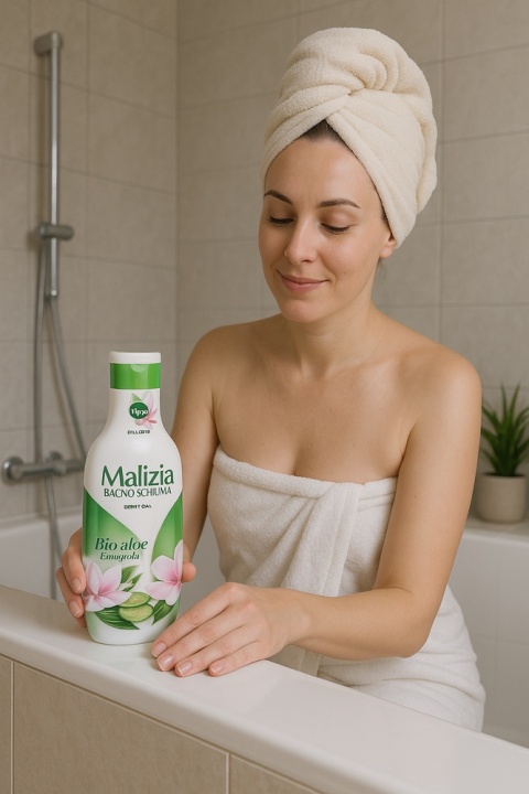 Malizia Bio Aloe płyn do kąpieli i żel pod prysznic 1L 1000ml z Włoch