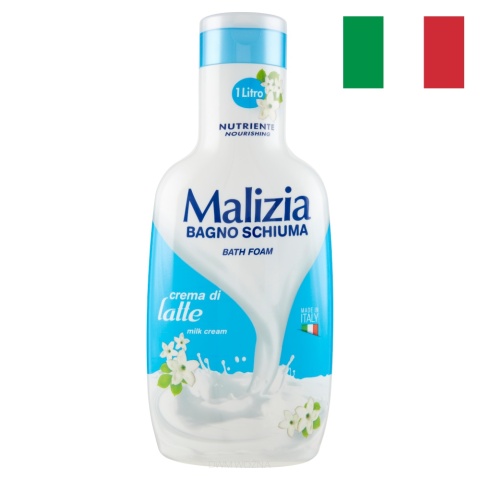 Malizia Latte żel pod prysznic i płyn do kąpieli 1L wydajny z Włoch