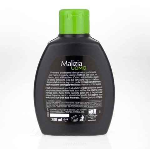 Malizia Men Vetyver płyn do higieny intymnej 200ml pielęgnacja mężczyzn