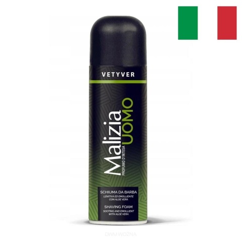 Malizia Pianka do Golenia Vetyver 300ml Włochy przeciw podrażnieniom