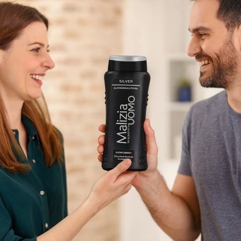 Malizia Uomo Silver 2w1 Żel pod prysznic i szampon 250ml dla mężczyzn