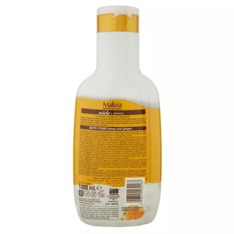 Malizia płyn do kąpieli i żel pod prysznic 1L Miele Zenzero włoski wydajny