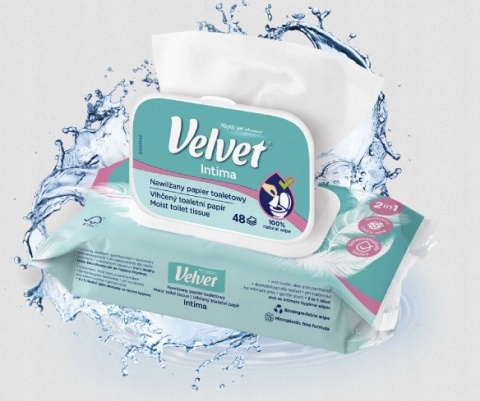 Nawilżany papier toaletowy INTIMA 48 szt delikatny świeży higieniczny