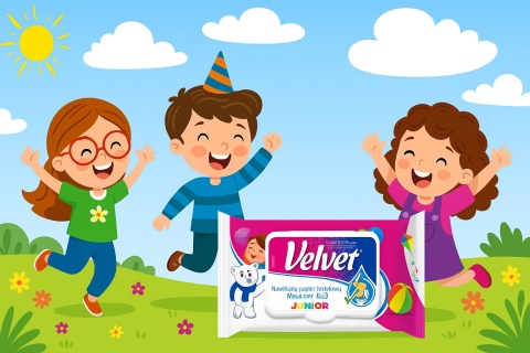 Velvet Junior Papier Toaletowy Nawilżany Spłukiwany Zapachowy 42 szt