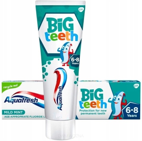 Aquafresh Pasta do Zębów dla Dzieci 6-8 Lat 75ml Ochrona Przed Próchnicą