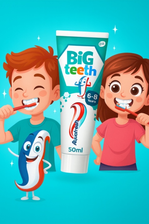 Aquafresh Pasta do Zębów dla Dzieci 6-8 Lat 75ml Ochrona Przed Próchnicą