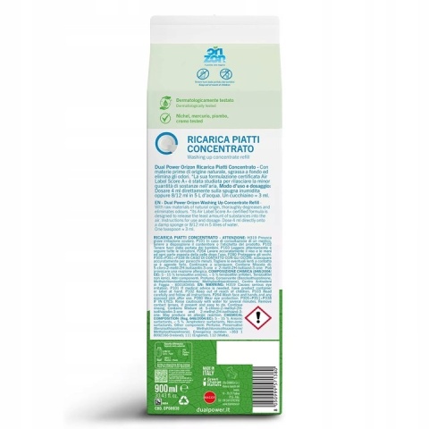 DUAL POWER Koncentrat uzupełniający do naczyń w kartonie 900 ml skuteczna moc czystości