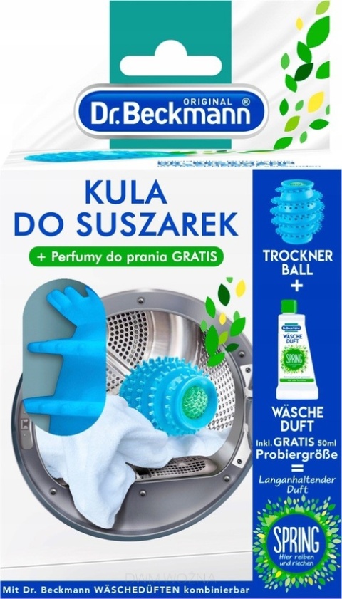 Dr Beckmann Kula do suszarki Trocken Ball + Płyn 50ml | Antystatyczna