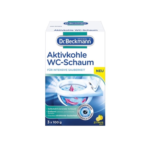 Dr Beckmann WC Schaum 3x100g Aktywna Węgiel Cytrus - Piana do Toalety