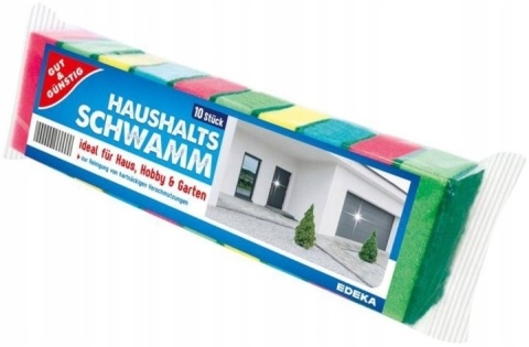 G&G Gąbki Uniwersalne Kolorowe 10 szt. Do Mycia Kuchnia Łazienka