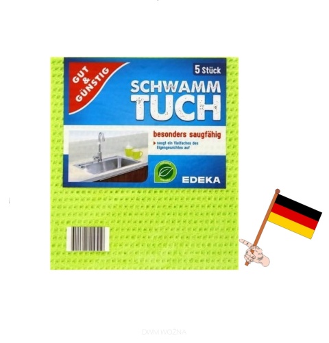 Gut & Günstig ściereczki gąbczaste 5 szt. chłonne trwałe uniwersalne do kuchni