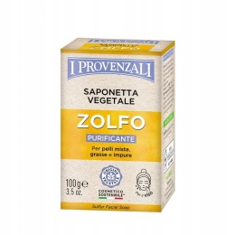 I Provenzali naturalne szare mydło do mycia twarzy ciała rąk z siarką 100g