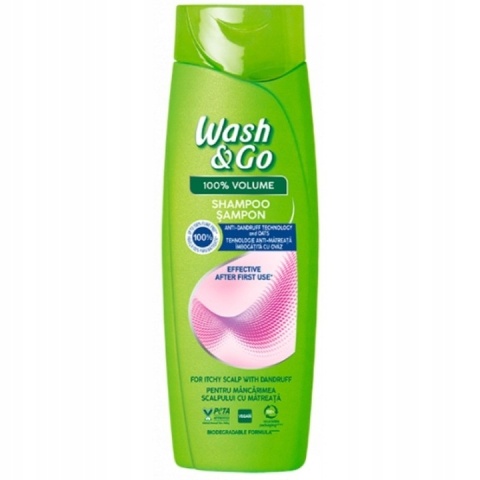 WASH&GO SZAMPON SENSITIVE do włosów z łupieżem 360 ML