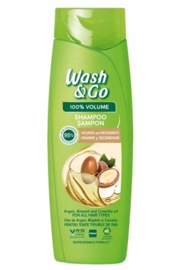 Wash & Go Szampon Argan Migdał Kamelia 360ml Do Wszystkich Włosów