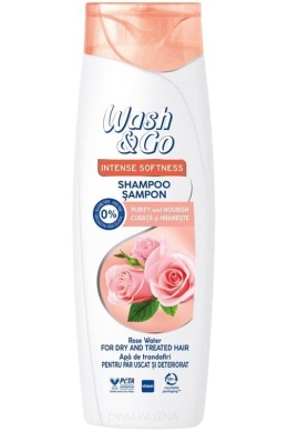 Wash&Go Szampon Rose Water 360ml Nawilżenie i Blask Włosów