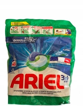 Tabletki do prania ARIEL 3 w 1, 45 Prań ALPINE