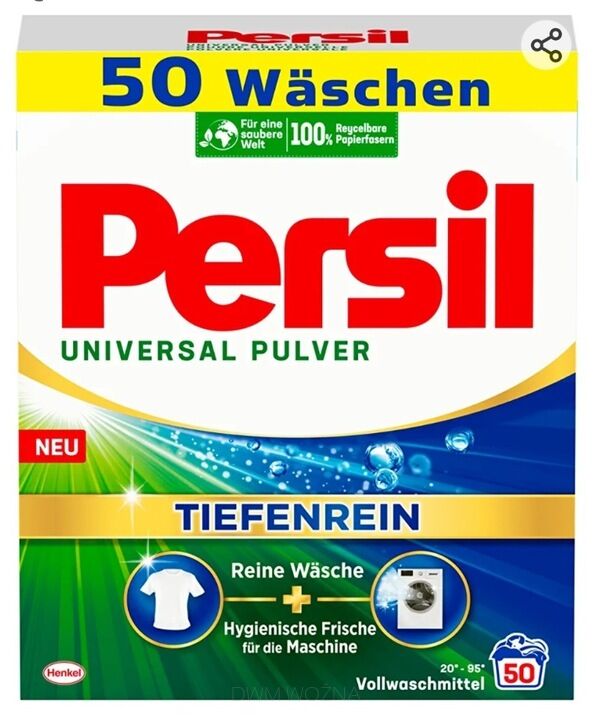 PERSIL PROSZEK DO PRANIA UBRAŃ TKANIN UNIWERSAL KOLOR BIAŁY 3KG 50