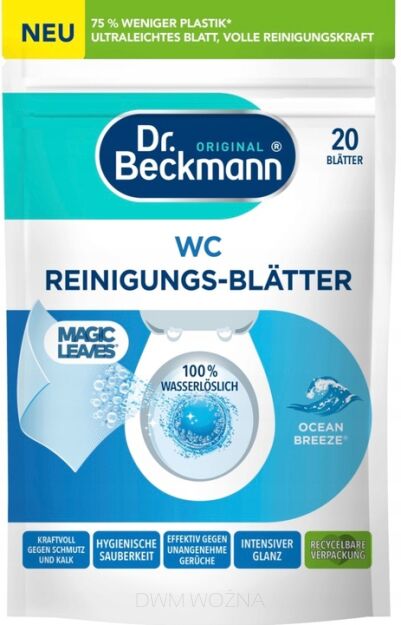 Dr Beckmann magiczne listki do czyszczenia WC  toalety 20szt. Ocean