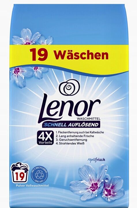 Lenor 19pr proszek do prania ubrań tkanin 1,14kg Uniw. Aprilfrisch